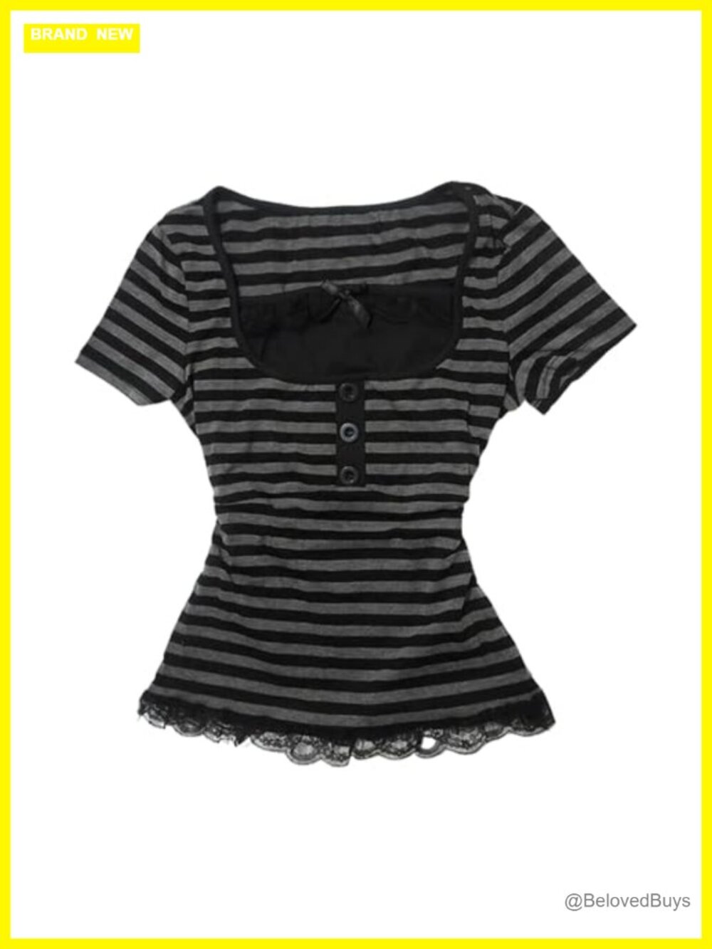 Women's Y2K Goth Peplum Top Short Sleeve V-Neck Polyester Blouse